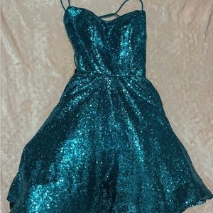 Sherri Hill Green Sequin Dress